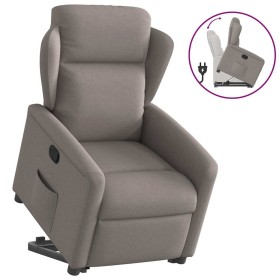 Sillón reclinable elevable tela gris taupe en Sillones | Comprar online en Foru.es