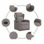 Sillón reclinable elevable tela gris taupe en Sillones | Comprar online en Foru.es