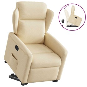 Sillón reclinable elevable de tela color crema en Sillones | Comprar online en Foru.es