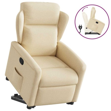 Sillón reclinable elevable de tela color crema en Sillones | Comprar online en Foru.es