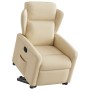 Sillón reclinable elevable de tela color crema en Sillones | Comprar online en Foru.es