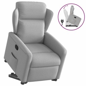 Sillón reclinable elevable de tela gris nube en Sillones | Comprar online en Foru.es