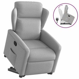 Sillón reclinable elevable de tela gris nube en Sillones | Comprar online en Foru.es
