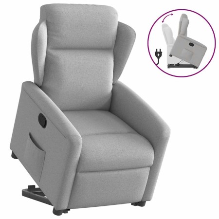 Sillón reclinable elevable de tela gris nube en Sillones | Comprar online en Foru.es
