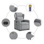 Sillón de masaje reclinable de pie de tela gris claro en Sillones | Comprar online en Foru.es