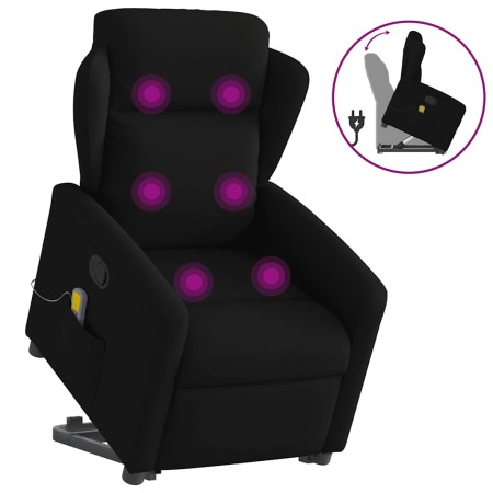 Sillón reclinable de masaje elevable tela negro en Sillones | Comprar online en Foru.es
