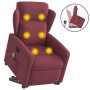 Sillón reclinable de masaje elevable tela rojo tinto en Sillones | Comprar online en Foru.es