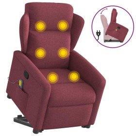 Sillón reclinable de masaje elevable tela rojo tinto en Sillones | Comprar online en Foru.es