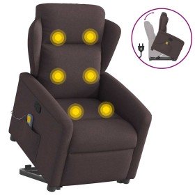 Silla de masaje reclinable de pie de tela marrón oscuro en Sillones | Comprar online en Foru.es