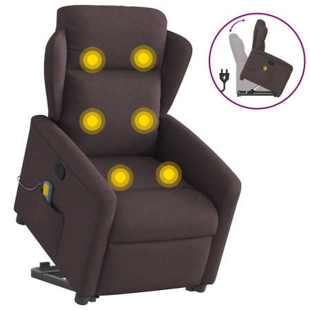 Silla de masaje reclinable de pie de tela marrón oscuro en Sillones | Comprar online en Foru.es