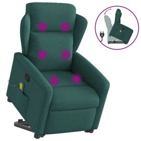 Silla de masaje reclinable de pie de tela verde oscura en Sillones | Comprar online en Foru.es
