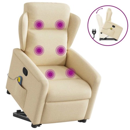 Silla de masaje reclinable de pie de tela color crema en Sillones | Comprar online en Foru.es