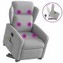 Sillón de masaje reclinable de pie de tela gris nube en Sillones | Comprar online en Foru.es
