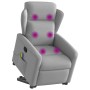 Sillón de masaje reclinable de pie de tela gris nube en Sillones | Comprar online en Foru.es