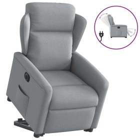 Sillón eléctrico reclinable elevable de tela gris claro en Sillones | Comprar online en Foru.es