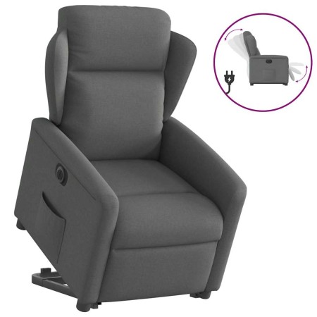Sillón eléctrico reclinable elevable de tela gris oscuro en Sillones | Comprar online en Foru.es
