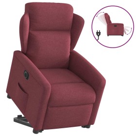 Sillón eléctrico reclinable elevable de tela rojo tinto en Sillones | Comprar online en Foru.es