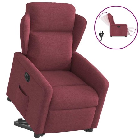 Sillón eléctrico reclinable elevable de tela rojo tinto en Sillones | Comprar online en Foru.es