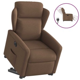 Sillón eléctrico reclinable elevable de tela marrón en Sillones | Comprar online en Foru.es