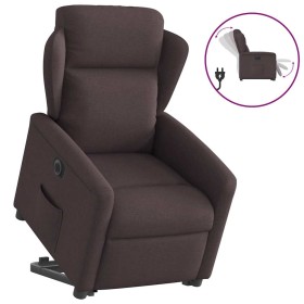 Sillón eléctrico reclinable elevable de tela marrón oscuro en Sillones | Comprar online en Foru.es