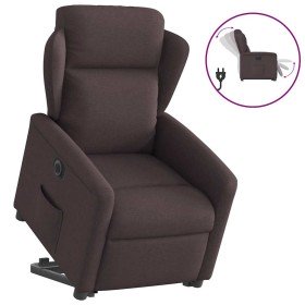 Sillón eléctrico reclinable elevable de tela marrón oscuro en Sillones | Comprar online en Foru.es