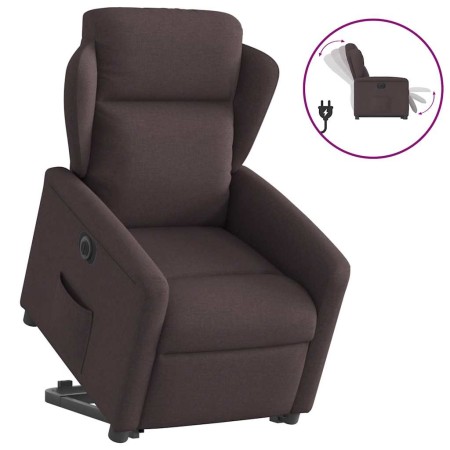 Sillón eléctrico reclinable elevable de tela marrón oscuro en Sillones | Comprar online en Foru.es