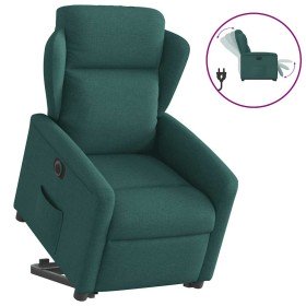 Sillón eléctrico reclinable elevable de tela verde oscuro en Sillones | Comprar online en Foru.es