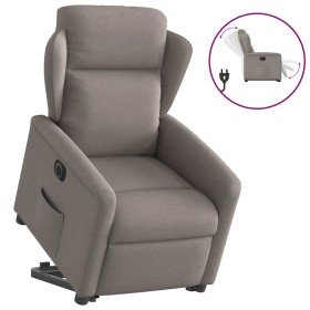 Sillón eléctrico reclinable elevable de tela gris taupe en Sillones | Comprar online en Foru.es