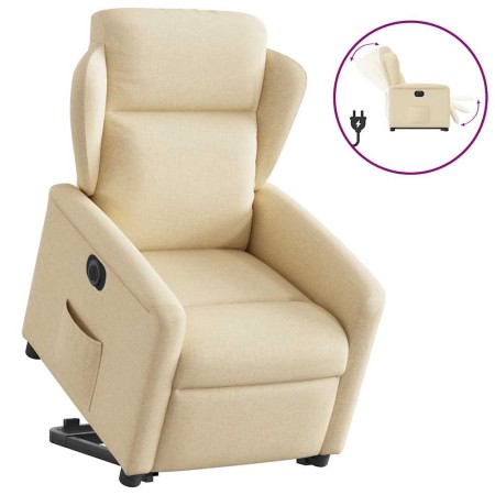 Sillón eléctrico reclinable elevable de tela color crema en Sillones | Comprar online en Foru.es