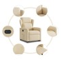 Sillón eléctrico reclinable elevable de tela color crema en Sillones | Comprar online en Foru.es