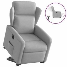 Sillón eléctrico reclinable elevable de tela gris nube en Sillones | Comprar online en Foru.es