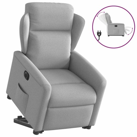 Sillón eléctrico reclinable elevable de tela gris nube en Sillones | Comprar online en Foru.es