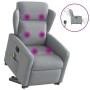 Sillón de masaje eléctrico reclinable elevable tela gris claro en Sillones | Comprar online en Foru.es