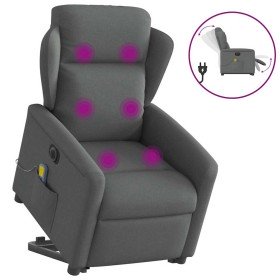 Sillón de masaje eléctrico reclinable elevable tela gris oscuro en Sillones | Comprar online en Foru.es