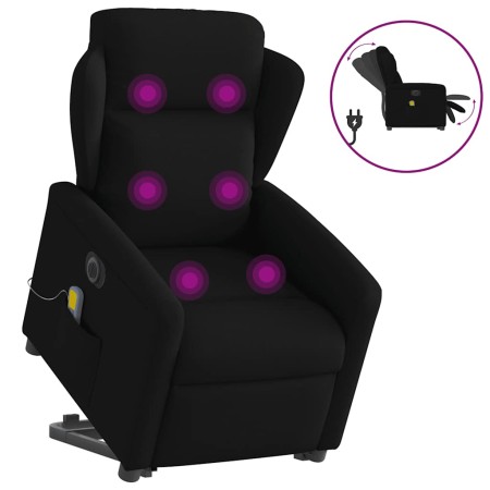 Sillón de masaje eléctrico reclinable elevable tela negro en Sillones | Comprar online en Foru.es