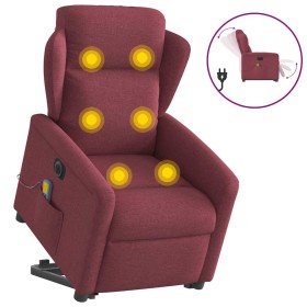 Sillón de masaje eléctrico reclinable elevable tela rojo tinto en Sillones | Comprar online en Foru.es