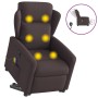Sillón masaje eléctrico reclinable elevable tela marrón oscuro en Sillones | Comprar online en Foru.es