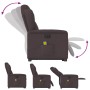 Sillón masaje eléctrico reclinable elevable tela marrón oscuro en Sillones | Comprar online en Foru.es