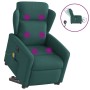 Sillón masaje eléctrico reclinable elevable tela verde oscuro en Sillones | Comprar online en Foru.es