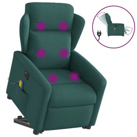 Sillón masaje eléctrico reclinable elevable tela verde oscuro en Sillones | Comprar online en Foru.es