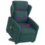 Sillón masaje eléctrico reclinable elevable tela verde oscuro en Sillones | Comprar online en Foru.es