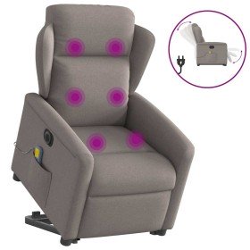 Sillón de masaje eléctrico reclinable elevable tela taupé en Sillones | Comprar online en Foru.es