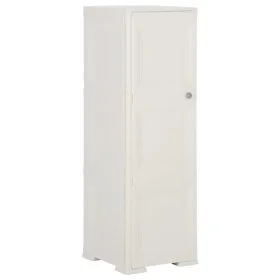 Armario de plástico diseño madera blanco angora 40x43x125 cm de vidaXL, Taquillas y armarios de almacenamiento - Ref: Foro24-...