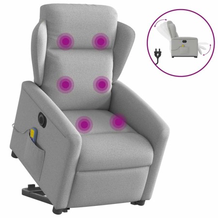 Sillón de masaje eléctrico reclinable elevable tela gris nube en Sillones | Comprar online en Foru.es