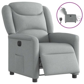 Sillón reclinable eléctrico tela gris claro en Sillones | Comprar online en Foru.es
