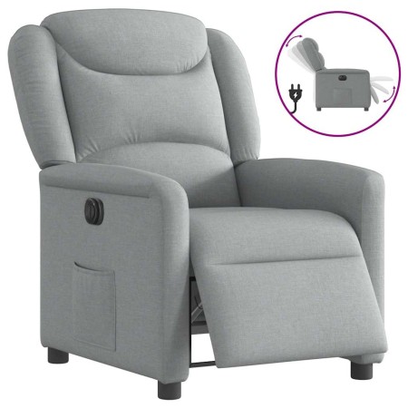 Sillón reclinable eléctrico tela gris claro en Sillones | Comprar online en Foru.es