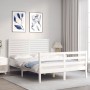 Estructura de cama con cabecero madera maciza blanco 120x200 cm de vidaXL, Camas y somieres - Ref: Foro24-3195022, Precio: 15...