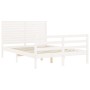 Estructura de cama con cabecero madera maciza blanco 120x200 cm de vidaXL, Camas y somieres - Ref: Foro24-3195022, Precio: 15...