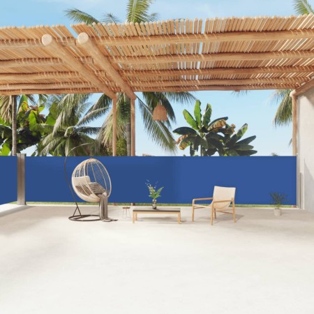 Toldo lateral retráctil azul 140x1200 cm de vidaXL, Sombrillas - Ref: Foro24-318064, Precio: 112,15 €, Descuento: %