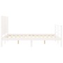 Estructura de cama con cabecero madera maciza blanco 120x200 cm de vidaXL, Camas y somieres - Ref: Foro24-3195022, Precio: 15...